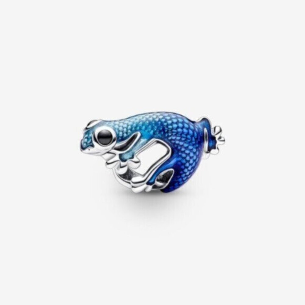 Pandora Silver and Blue Frog Bracelet Charm